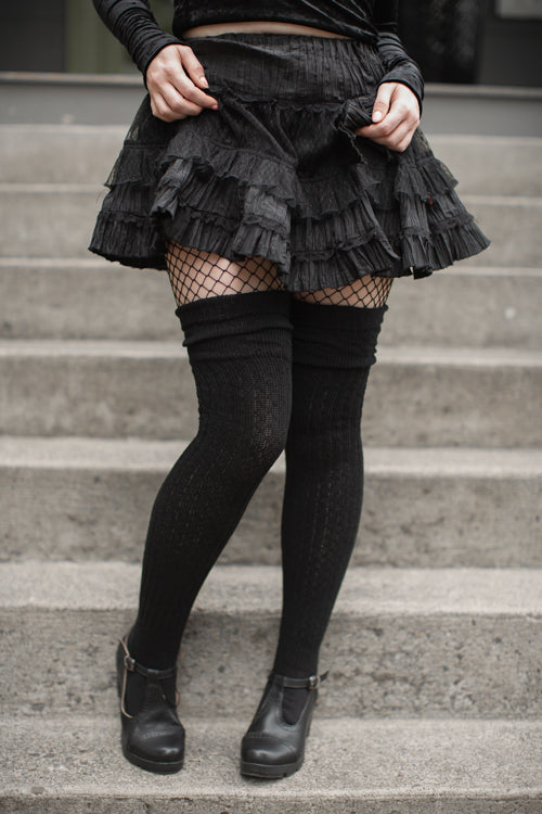M45 Ribbed Thigh High with Roll Top - Image 5