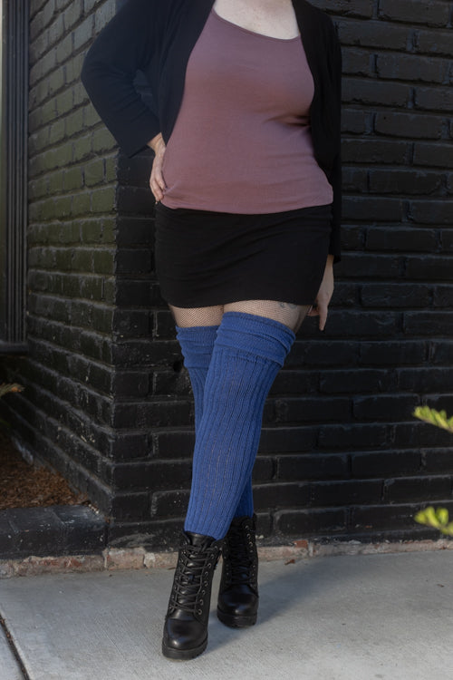 M45 Ribbed Thigh High with Roll Top - Image 8
