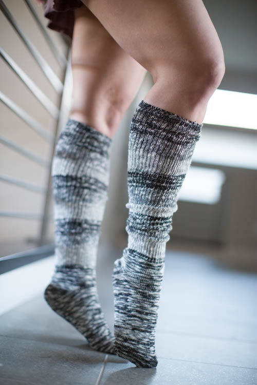 Marled Stripe Knee Socks - Image 11