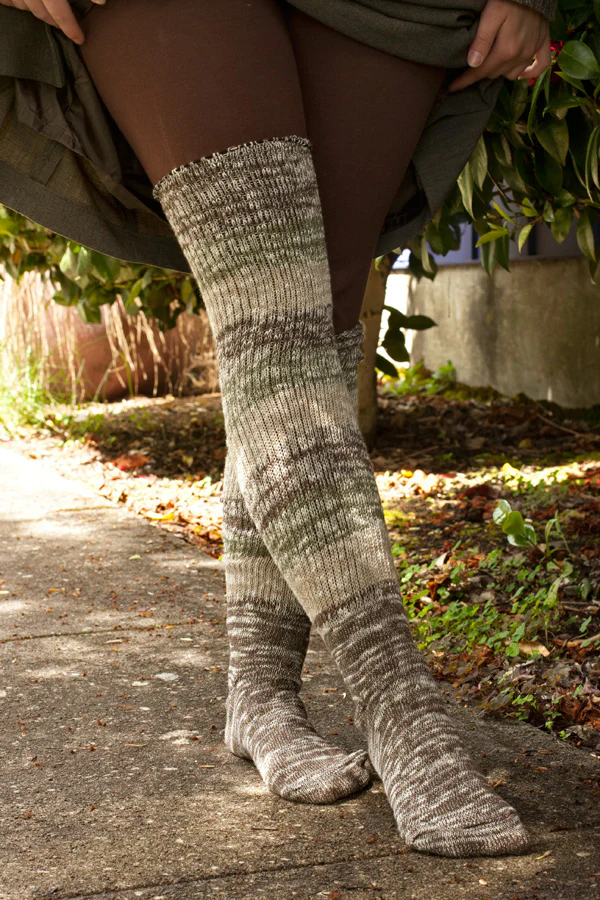 Marled Stripe Knee Socks - Image 12