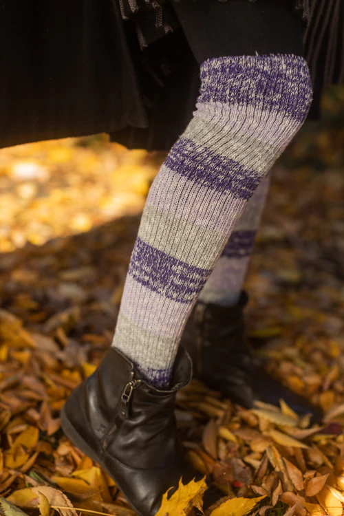 Marled Stripe Knee Socks - Image 3