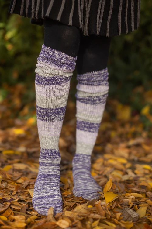 Marled Stripe Knee Socks - Image 4