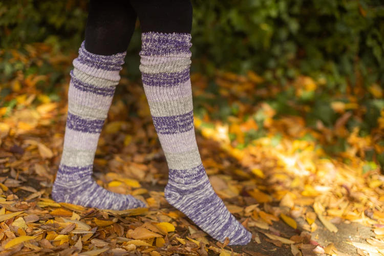 Marled Stripe Knee Socks - Image 6