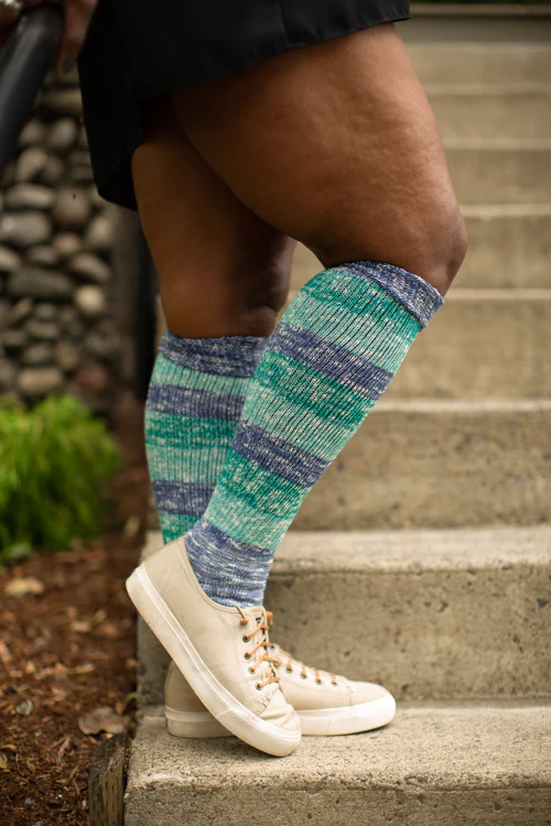 Marled Stripe Knee Socks - Image 9