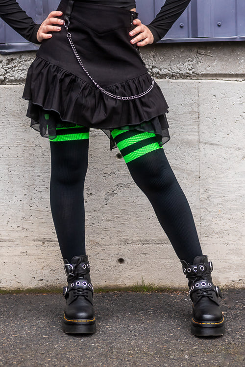Neon Power Stripe Thigh High Socks - Image 10