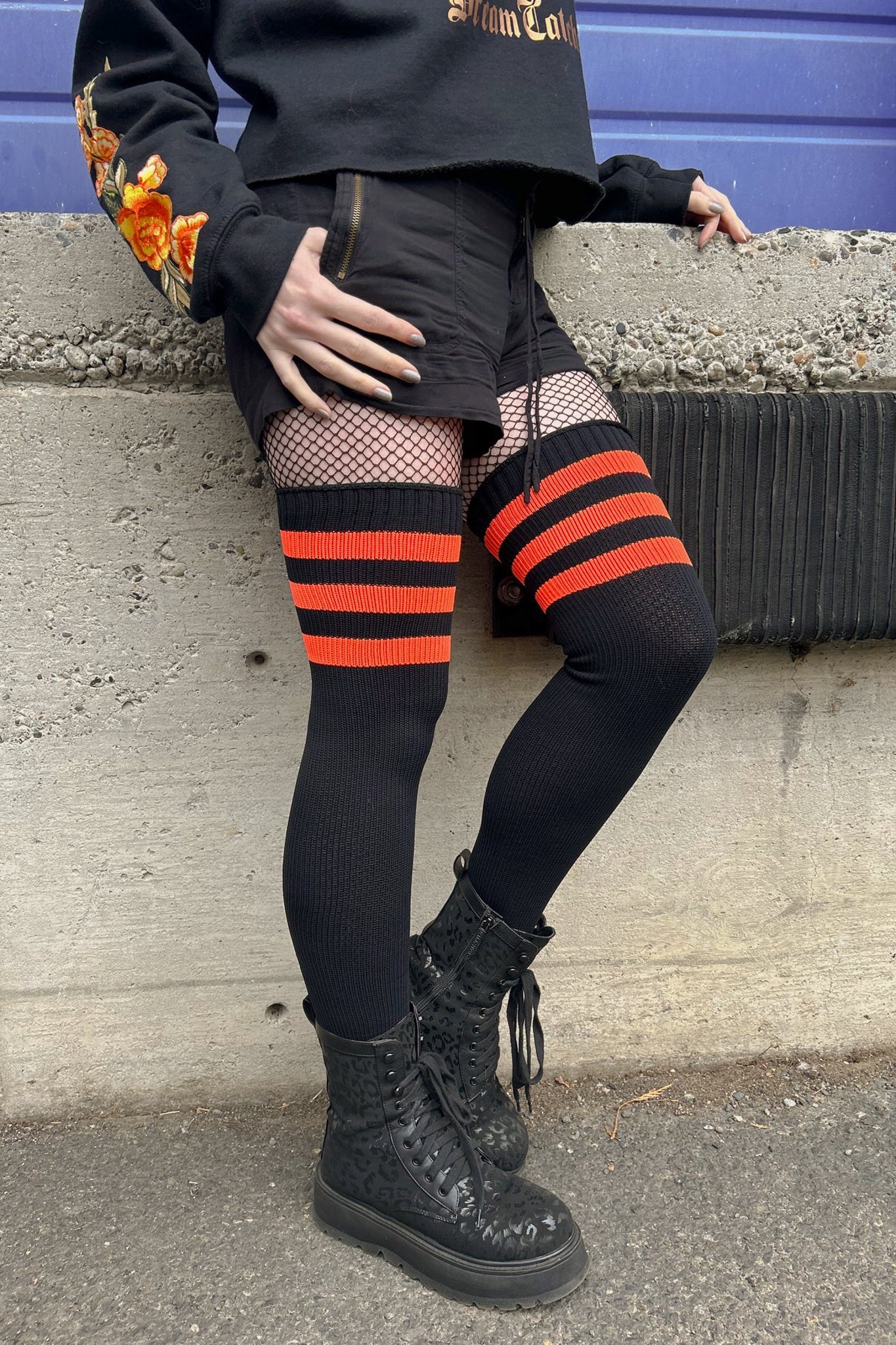 Neon Power Stripe Thigh High Socks - Image 18