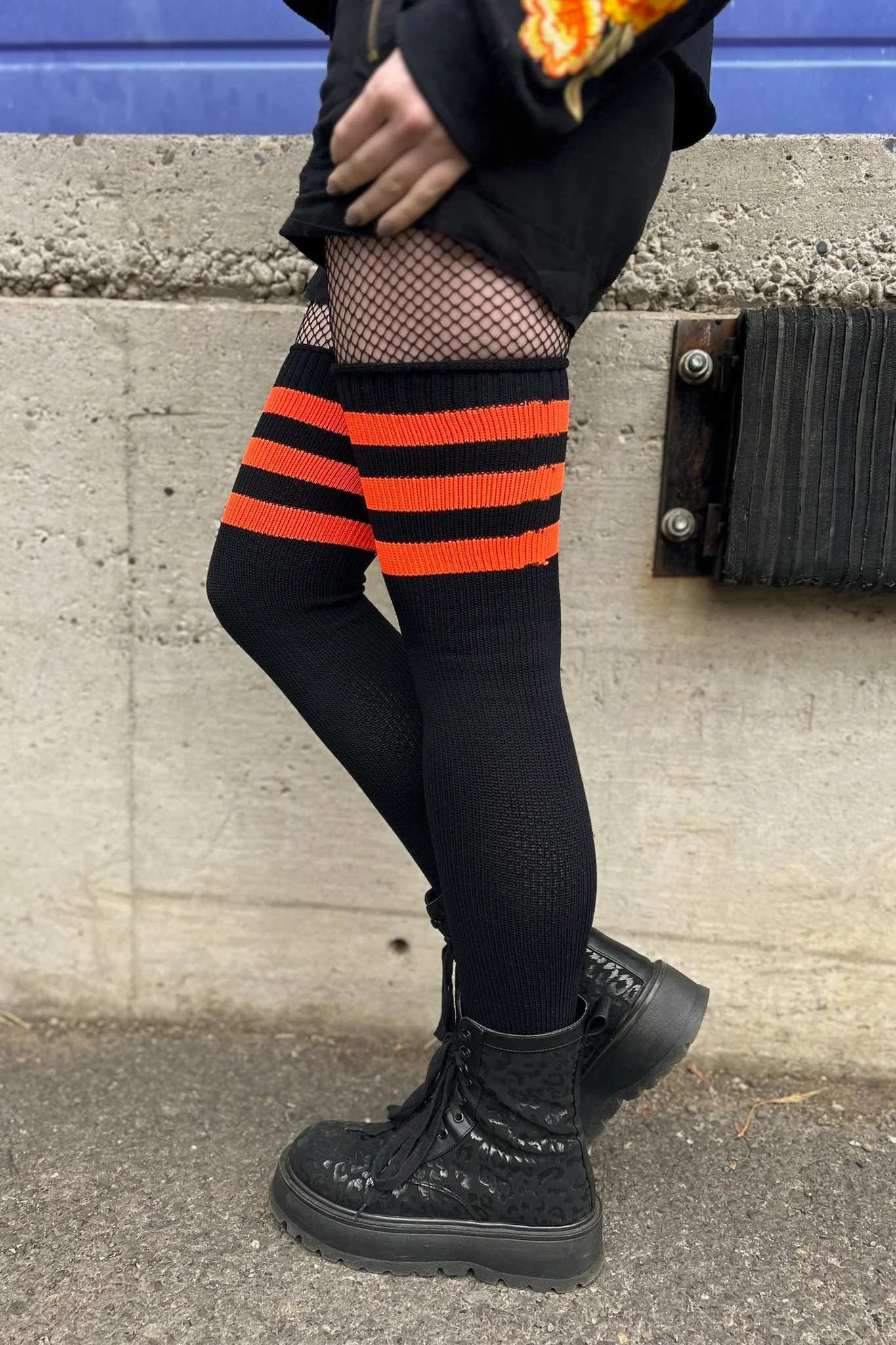 Neon Power Stripe Thigh High Socks - Image 19