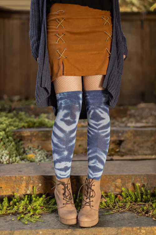 O Tie Dye Knee Socks