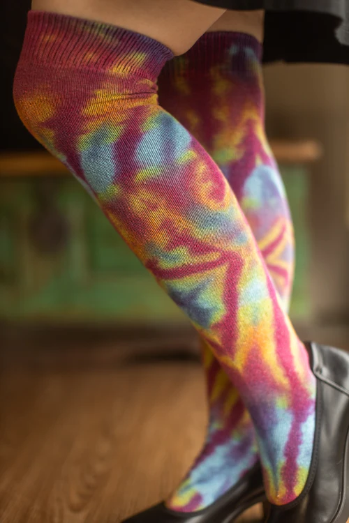 O Tie Dye Knee Socks - Image 12