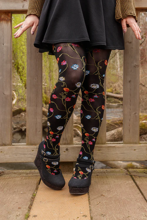 Platino Floral Tights