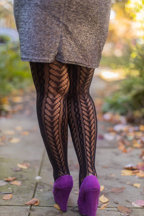Plus Size Braided Swirls Net Tights - Image 2