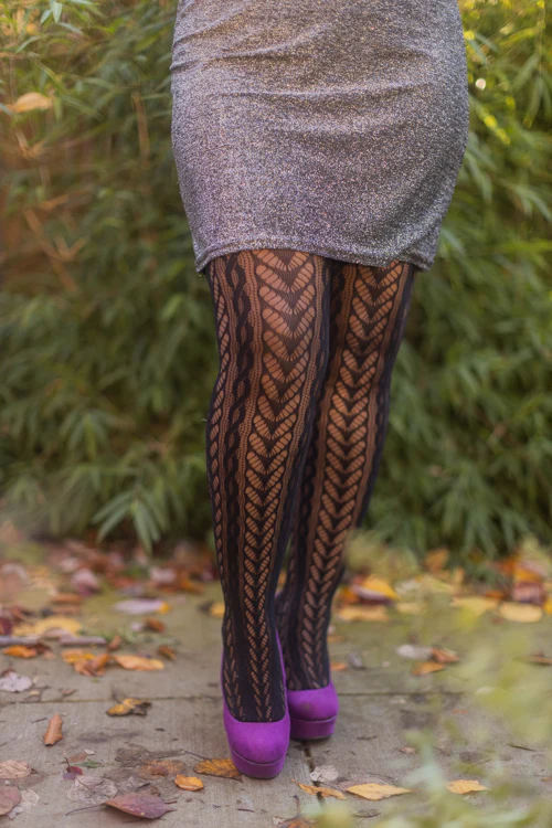 Plus Size Braided Swirls Net Tights - Image 4