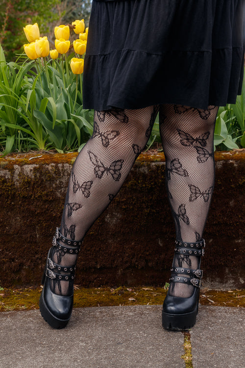 Plus Size Butterfly Net Tights