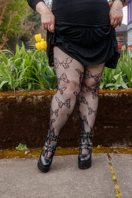 Plus Size Butterfly Net Tights - Image 4
