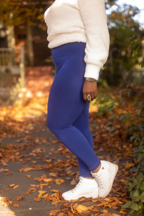 Plus Size High Waisted Fleece Lined Leggings - Image 10