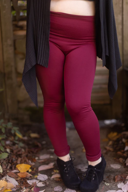 Plus Size High Waisted Fleece Lined Leggings - Image 16