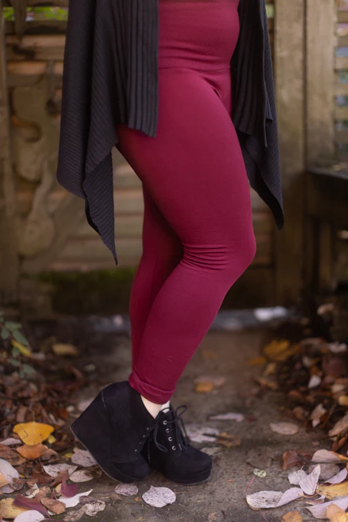 Plus Size High Waisted Fleece Lined Leggings - Image 18