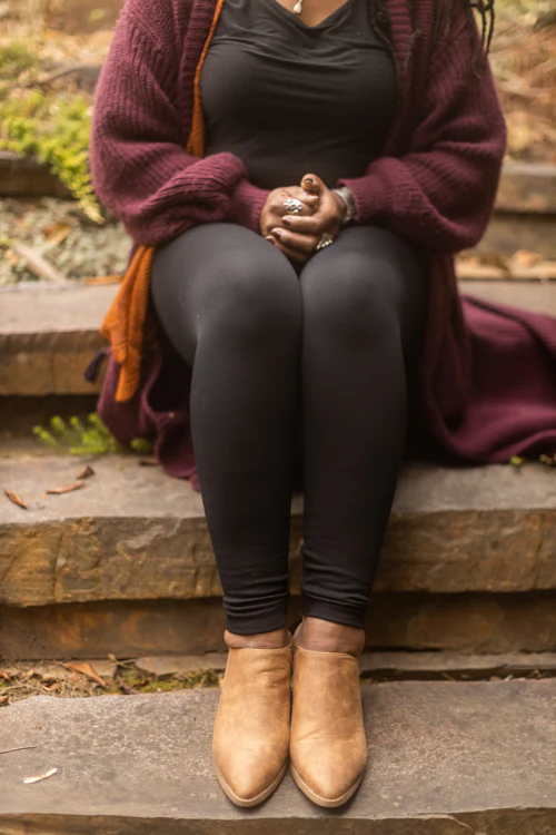 Plus Size High Waisted Fleece Lined Leggings - Image 4