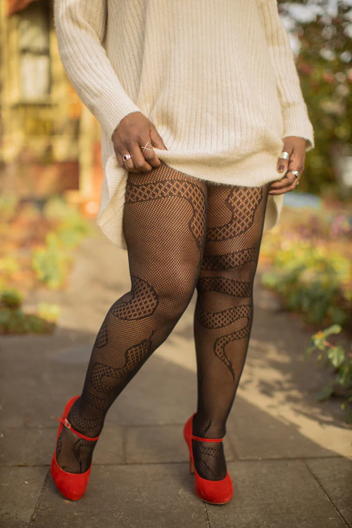 Plus Size Snake Net Tights - Image 9