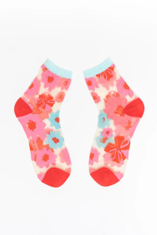 Ribbon Roses Sheer Ankle Sock - Image 6