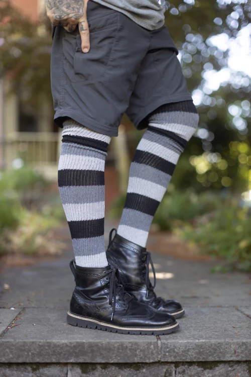 Shadow Stripes Thigh High Socks - Image 2