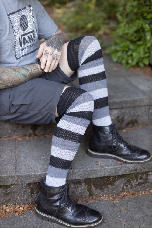 Shadow Stripes Thigh High Socks - Image 7