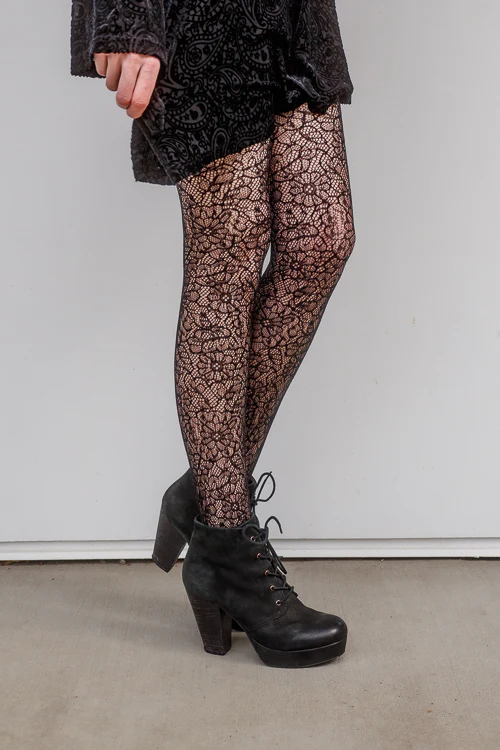 Shedar Floral Net Tights - Image 3