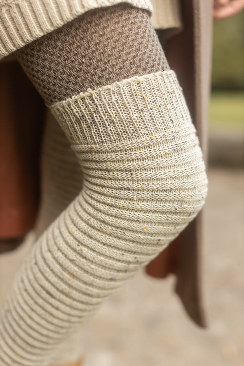 Slinky Tweed Knit Thigh High Socks - Image 16