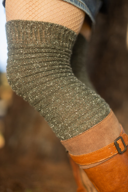 Slinky Tweed Knit Thigh High Socks - Image 22