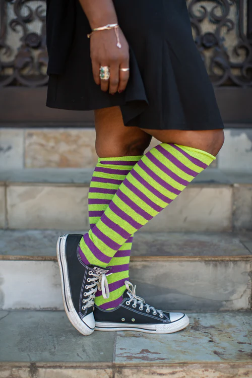 Striped Knees - Lime/Purple - Image 2