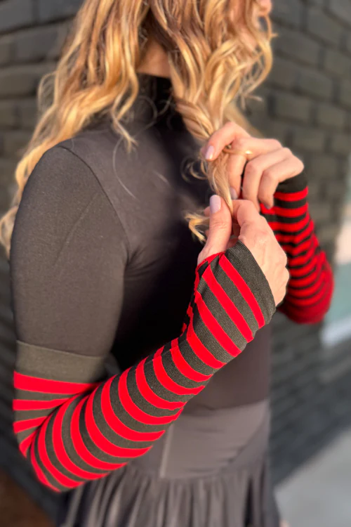 Striped Nylon Arm Warmers - Image 12
