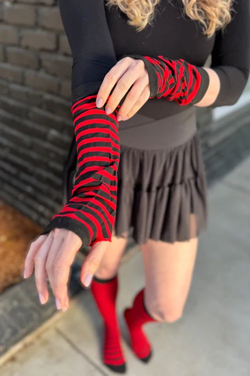 Striped Nylon Arm Warmers - Image 13