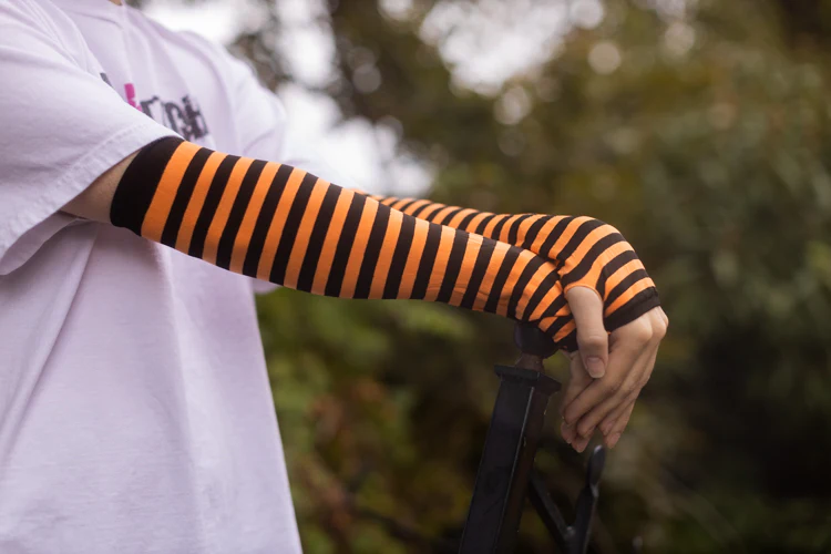 Striped Nylon Arm Warmers - Image 6