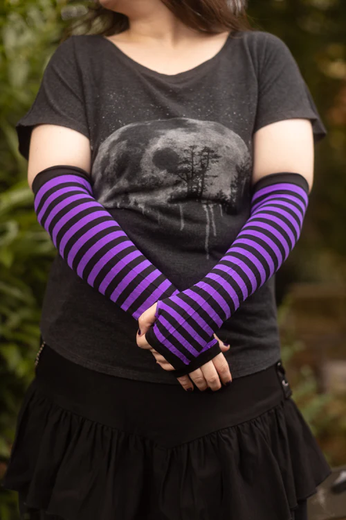 Striped Nylon Arm Warmers - Image 7