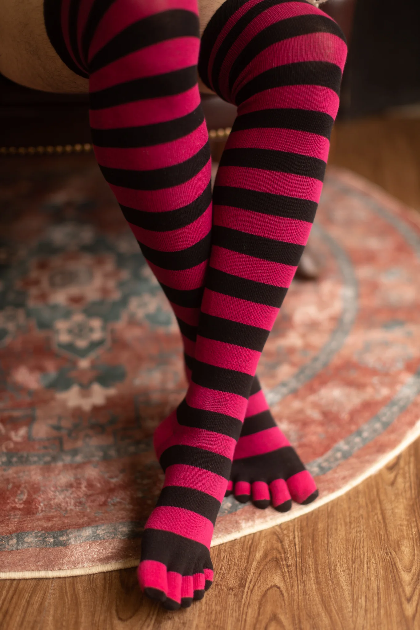 Striped Over the Knee Toe Socks - Image 10