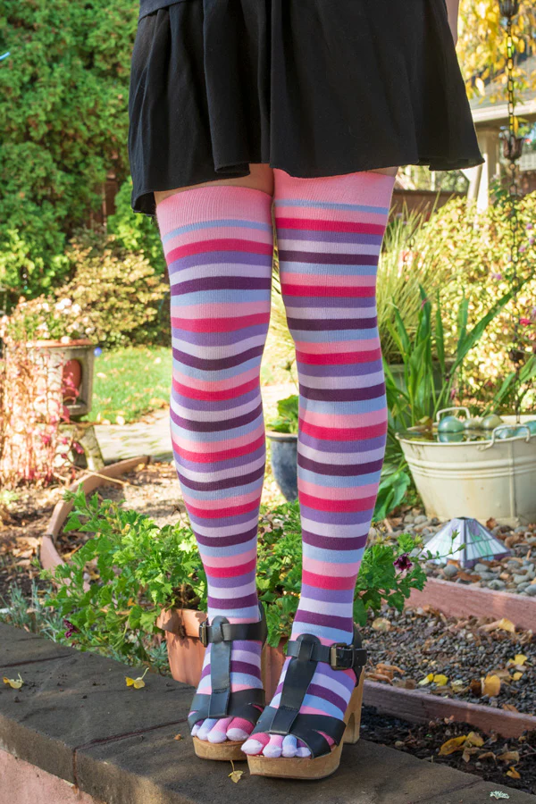 Striped Over the Knee Toe Socks - Image 17