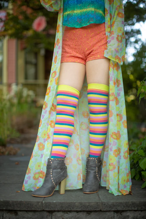 Striped Over the Knee Toe Socks - Image 25