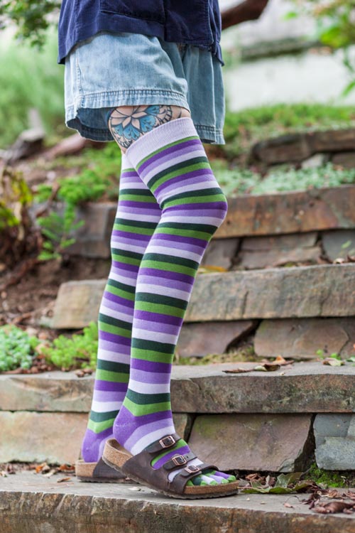 Striped Over the Knee Toe Socks - Image 26
