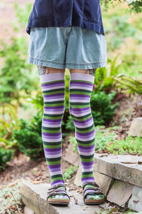 Striped Over the Knee Toe Socks - Image 27