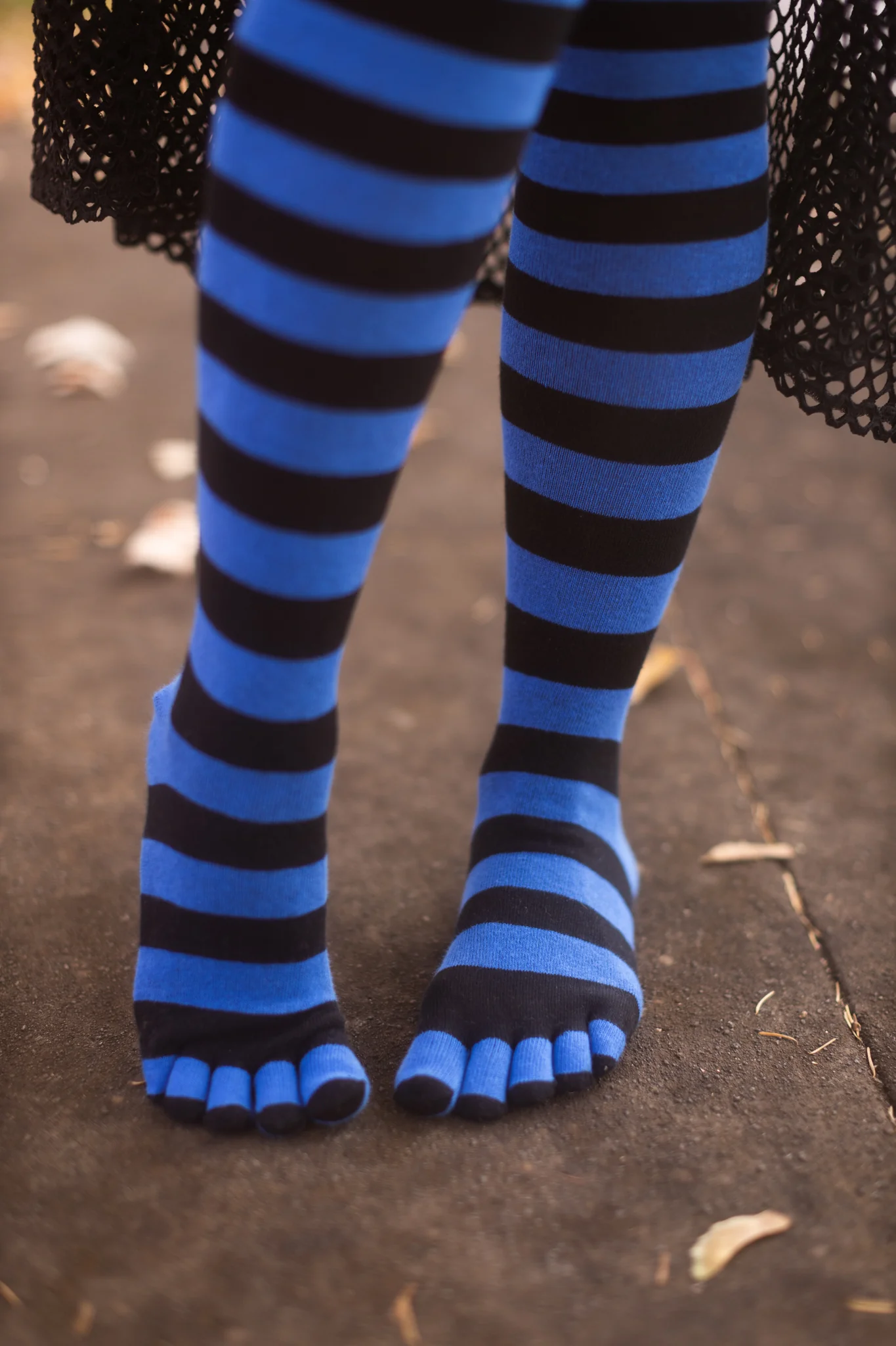 Striped Over the Knee Toe Socks - Image 3