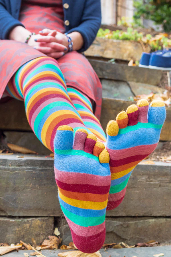 Striped Over the Knee Toe Socks - Image 32