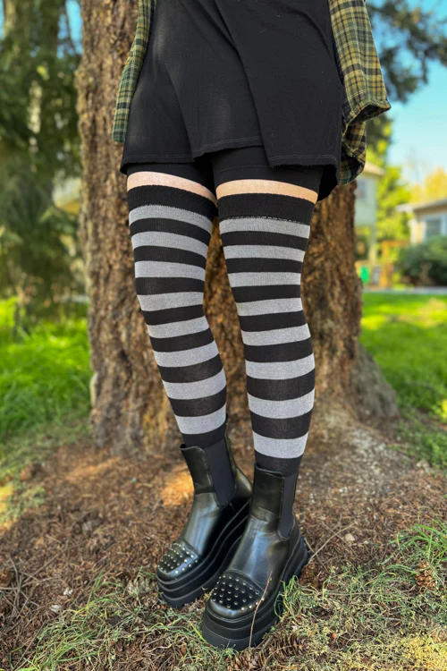 Striped Over the Knee Toe Socks - Image 5