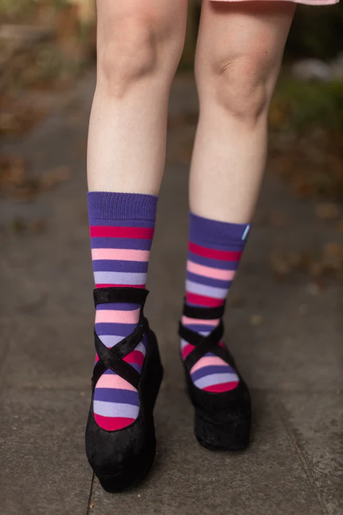 Stripy Crew Toe Socks - Image 14