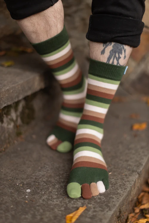 Stripy Crew Toe Socks - Image 4