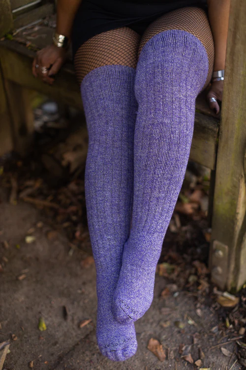The Alaskan Thigh High – Merino Wool Socks - OLD Purple - Medium/Large - Image 2