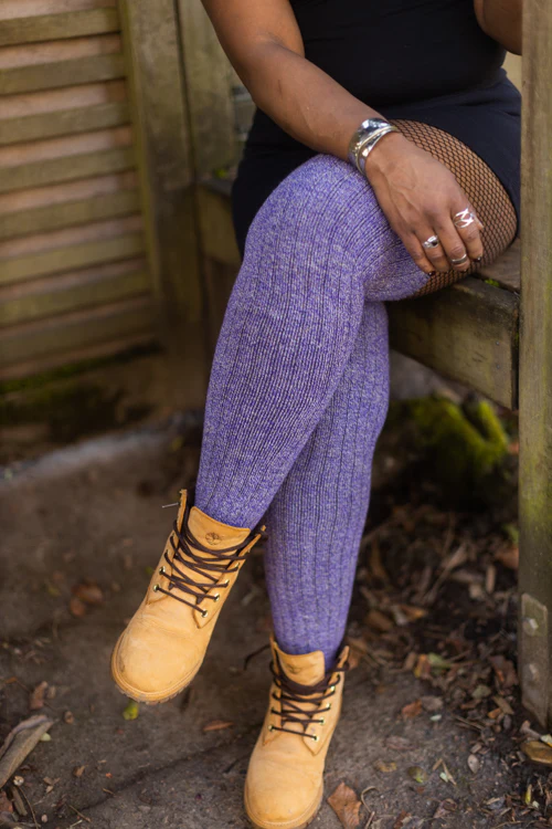 The Alaskan Thigh High – Merino Wool Socks - OLD Purple - Medium/Large - Image 4