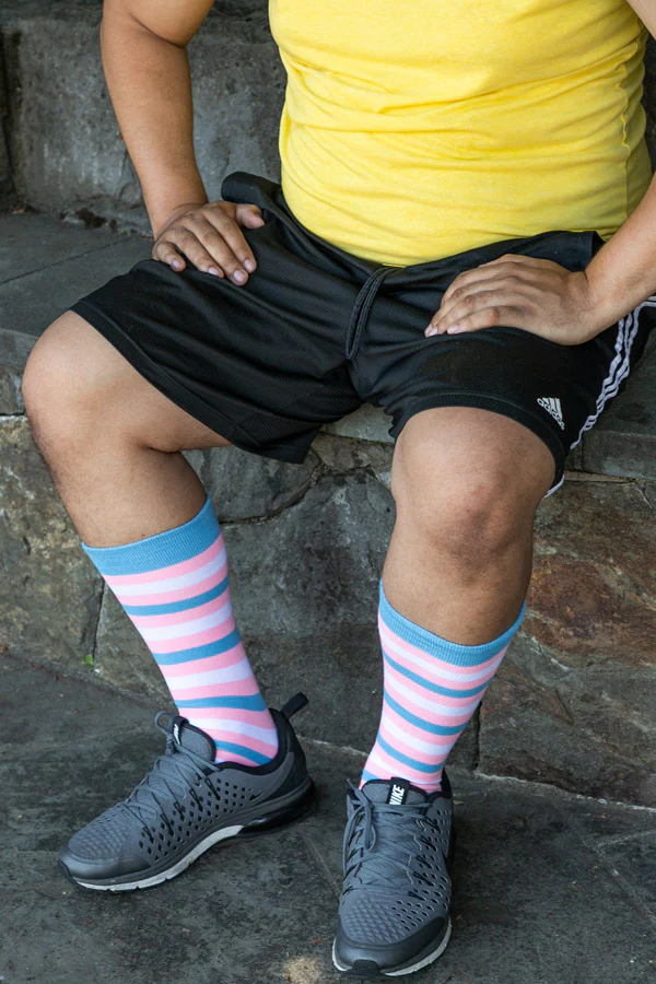 Trans Pride Stripes Knee High Socks - Image 4