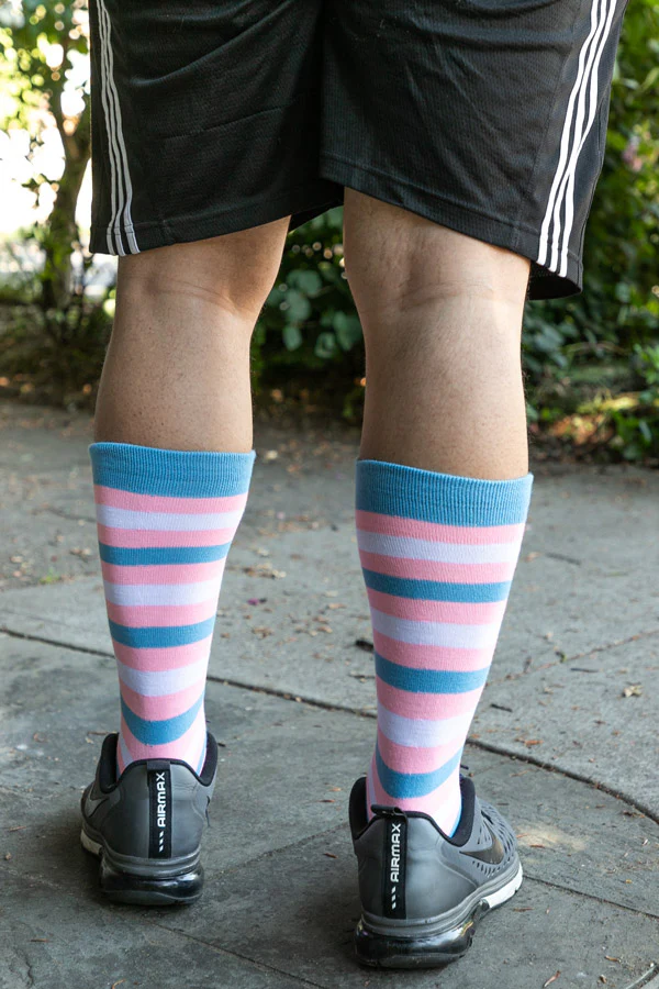 Trans Pride Stripes Knee High Socks - Image 5