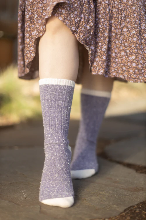 Tweed Knit Crew Socks - Image 9