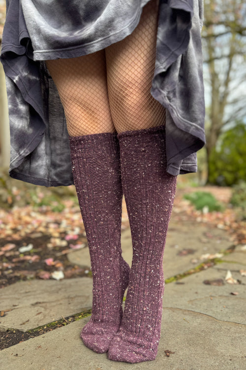 Tweed Knit Diamond Rib Socks - Image 11